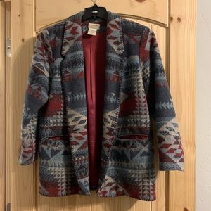 Coldwater Creek Wool Aztec Jacket Blazer